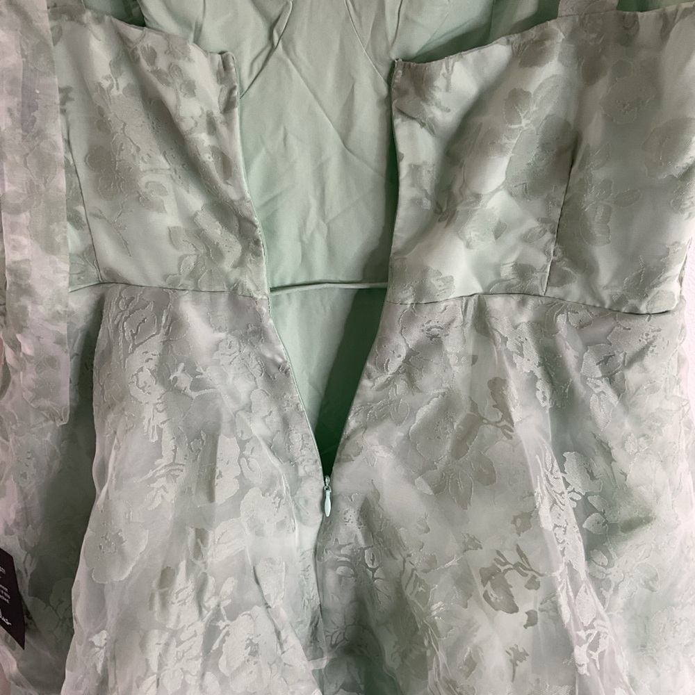 Lulus Glamorous Sweetie Sage Burnout Tie-Strap Bustier Floral Midi Dress NWT XL - Picture 9 of 14